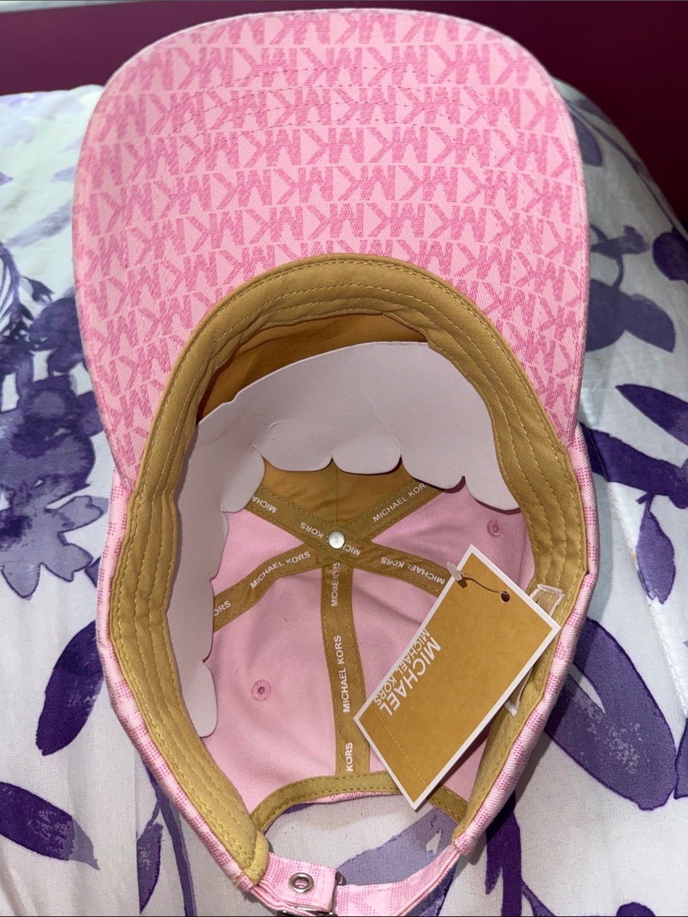 Michael Kors Dusty Pink MK Monogram Cap - Picture 5 of 5